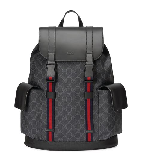 black gucci backpack men's|Gucci backpack for men.